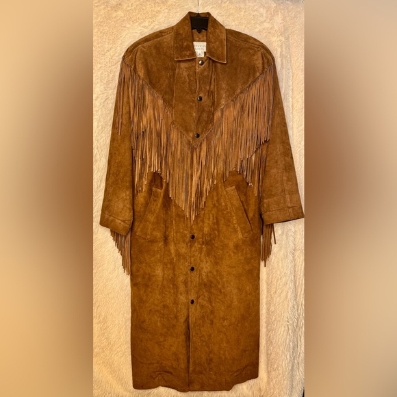 Vintage Deborah Murray Genuine Suede Fringe Duster – Made in Canada – Size M-L - Picture 1 of 2